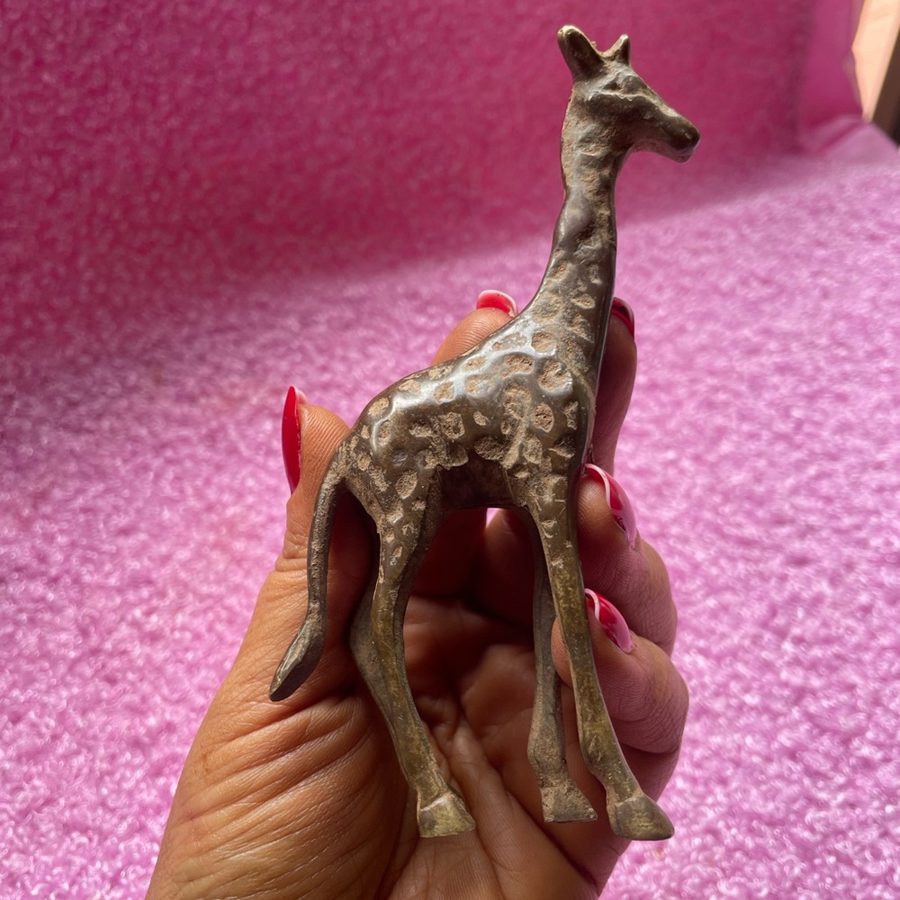 Vintage, brass, giraffe